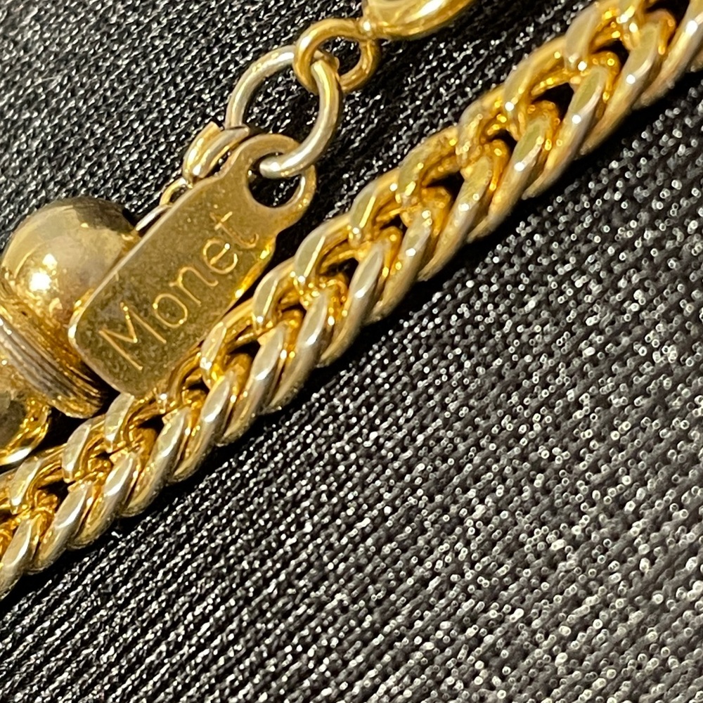 Monet 53” signed Vintage Gold Chain Necklace. Ball and disc spacers. - Picture 4 of 6